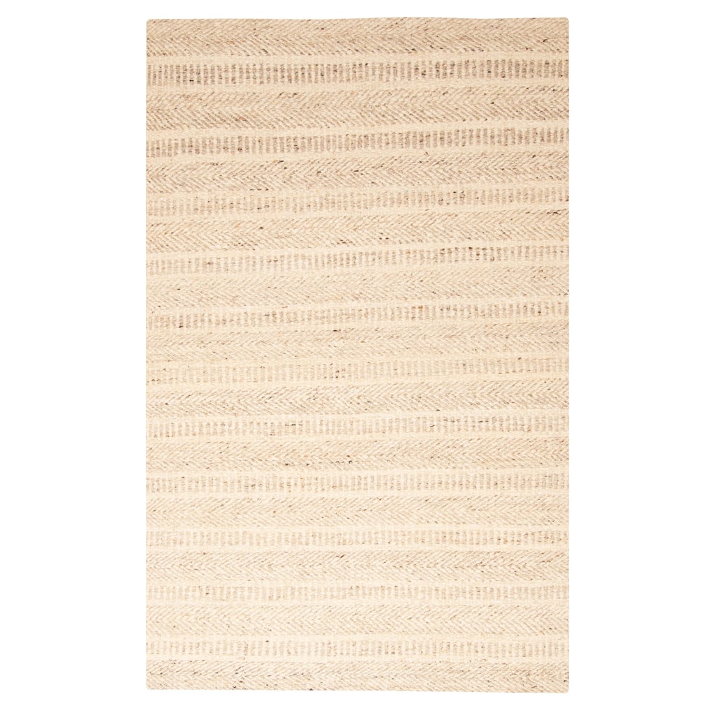 ECARPETGALLERY Braid weave Sienna Beige Wool Rug - 5'1 x 7'7
