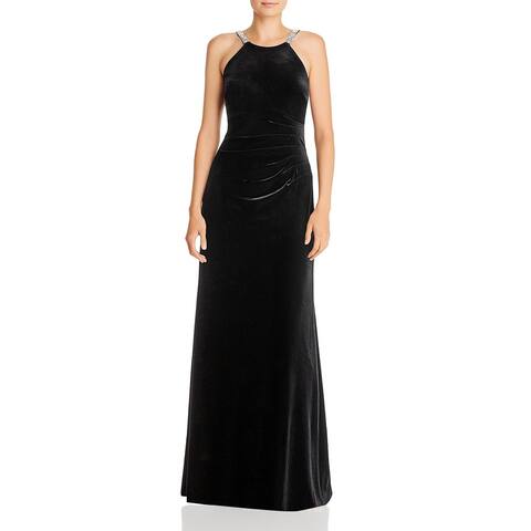 Aqua Womens Formal Dress Velvet Embellished - Black