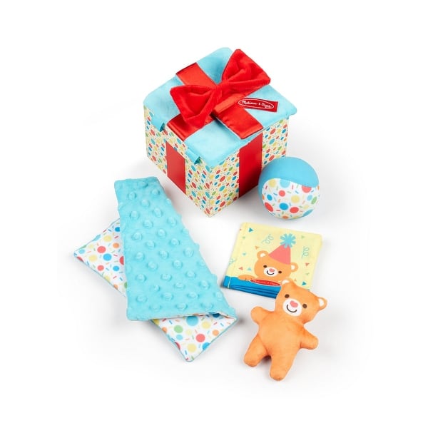 slide 2 of 7, Melissa & Doug Wooden Surprise Gift Box Infant Toy, 5 Pieces