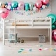 preview thumbnail 8 of 19, Modern Twin Size Wood Low Loft Beds With Ladder And Solid Construction For Kids Bedroom White