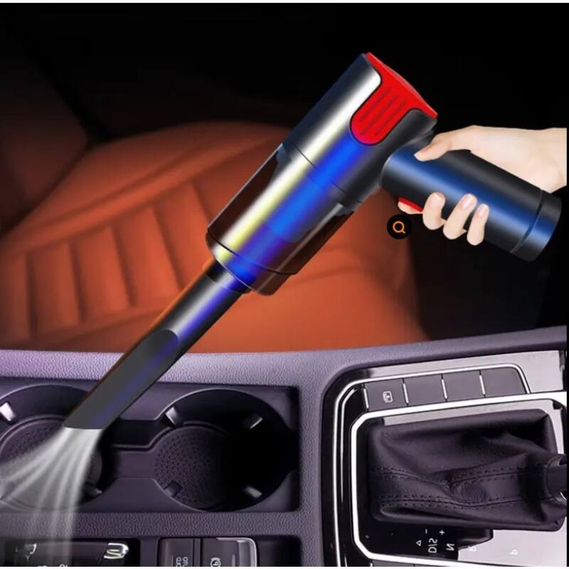Red Handheld Car Vacuum Cleaner with Strong Suction HEPA Filter and 60-Minute Battery Life