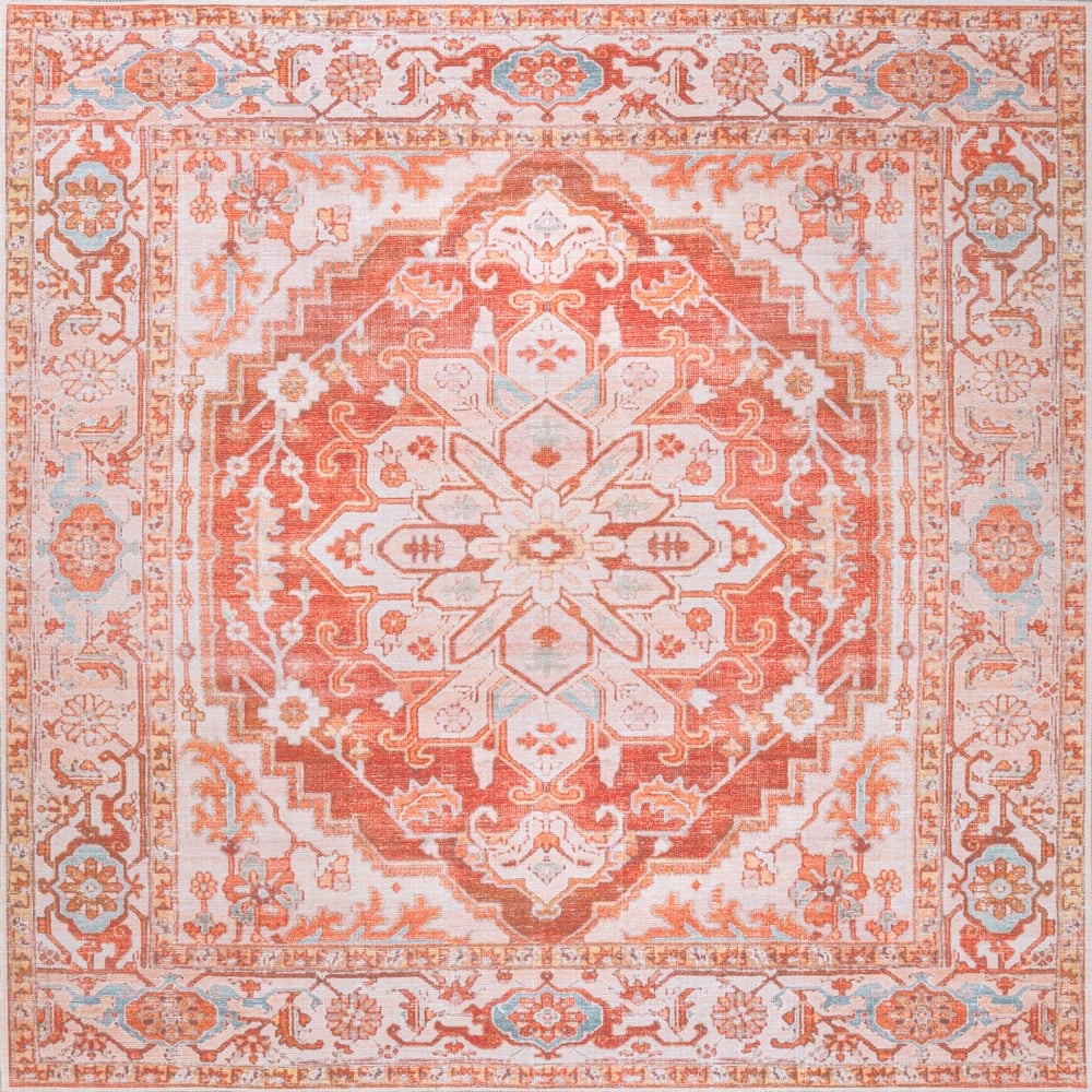 JONATHAN Y Maris Ornate Medallion Machine Washable Area Rug