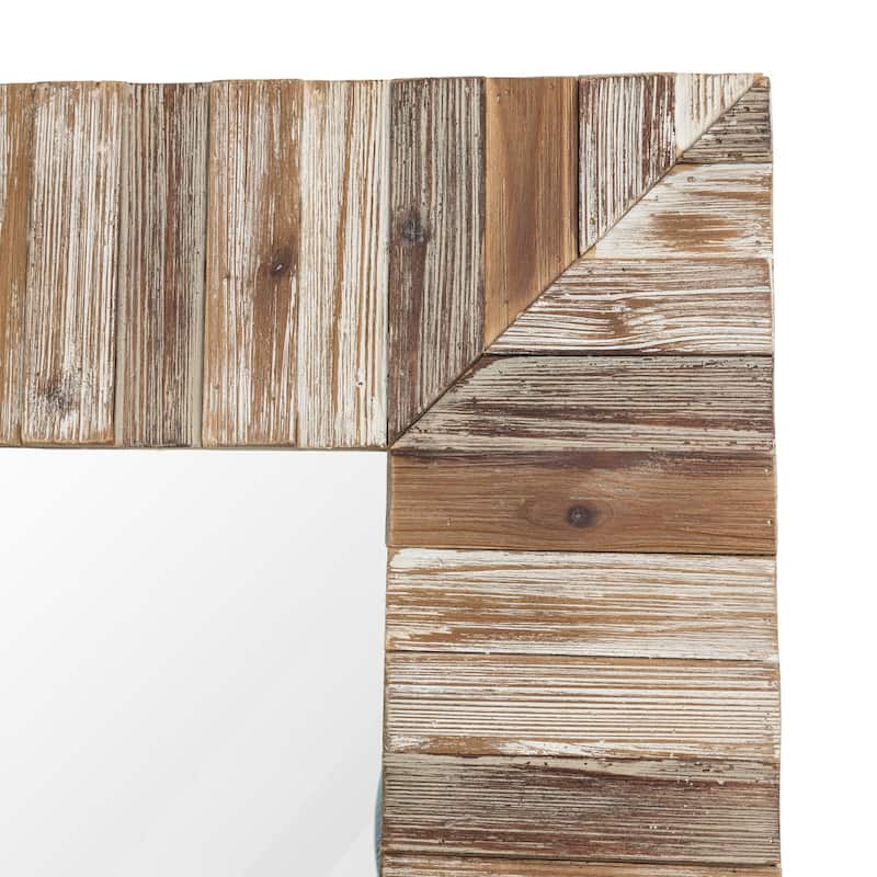 31"H Farmhouse Wooden Window Frame Mirror Wall Decor by Glitzhome