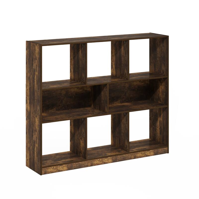 39.37 in. Tall Pine Wood 8-Shelf Bookcase