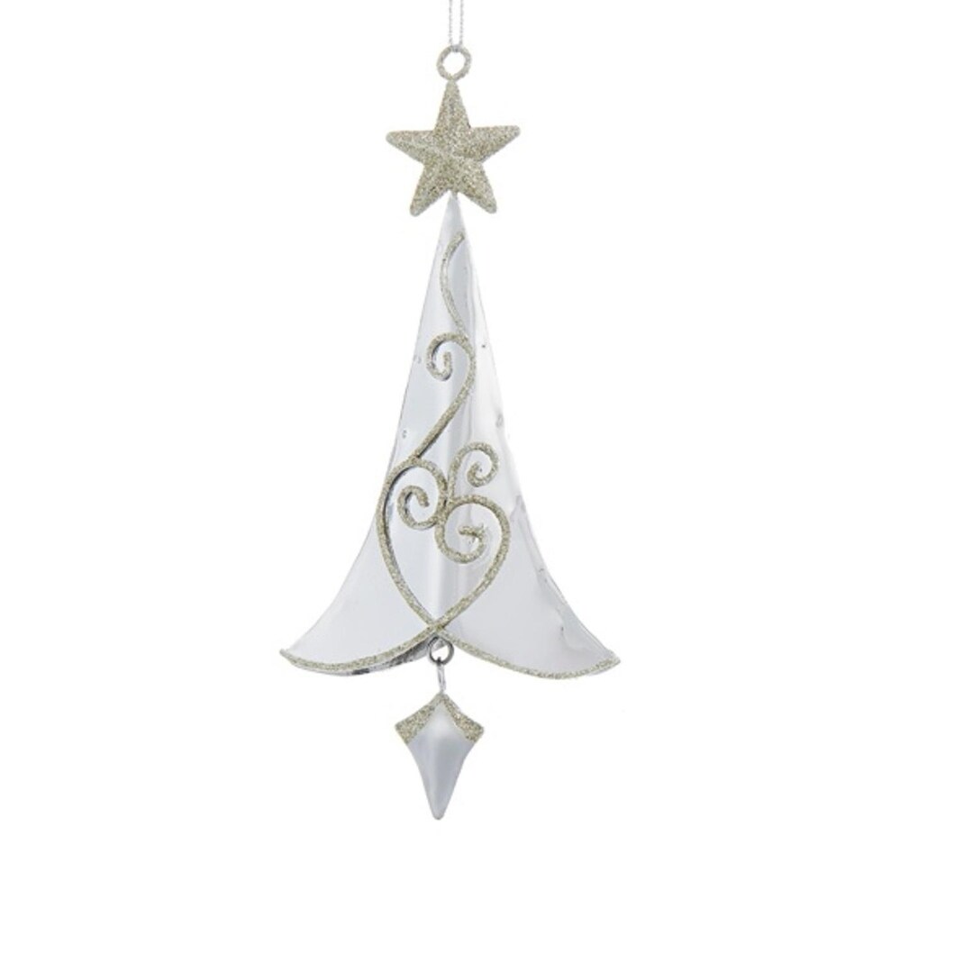 Shop 6 5 Silver Tree With Gold Swirls And Star Hanging Christmas