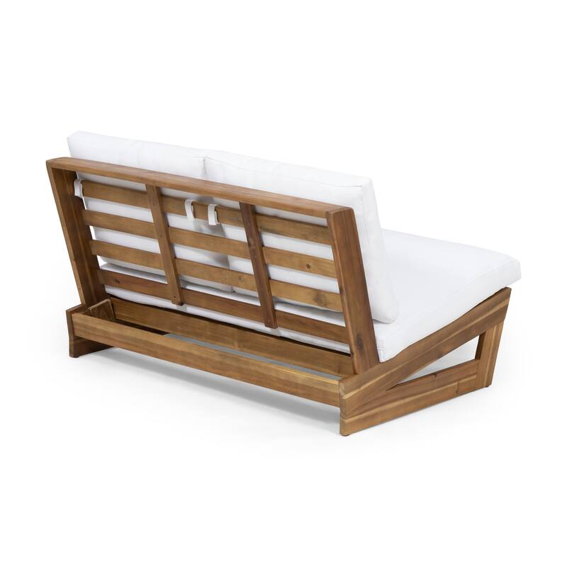 Sherwood Outdoor Acacia Wood Loveseat by Christopher Knight Home