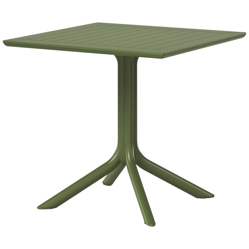 Frond and Form 31.5" Outdoor Square Dining Table - Olive Green