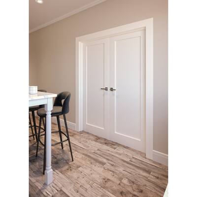 RESO Interior Double Door Shaker Single Panel Solid Core Primed PreHung