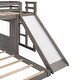 preview thumbnail 36 of 39, Full double wooden bed with slide and guardrail, antique grey