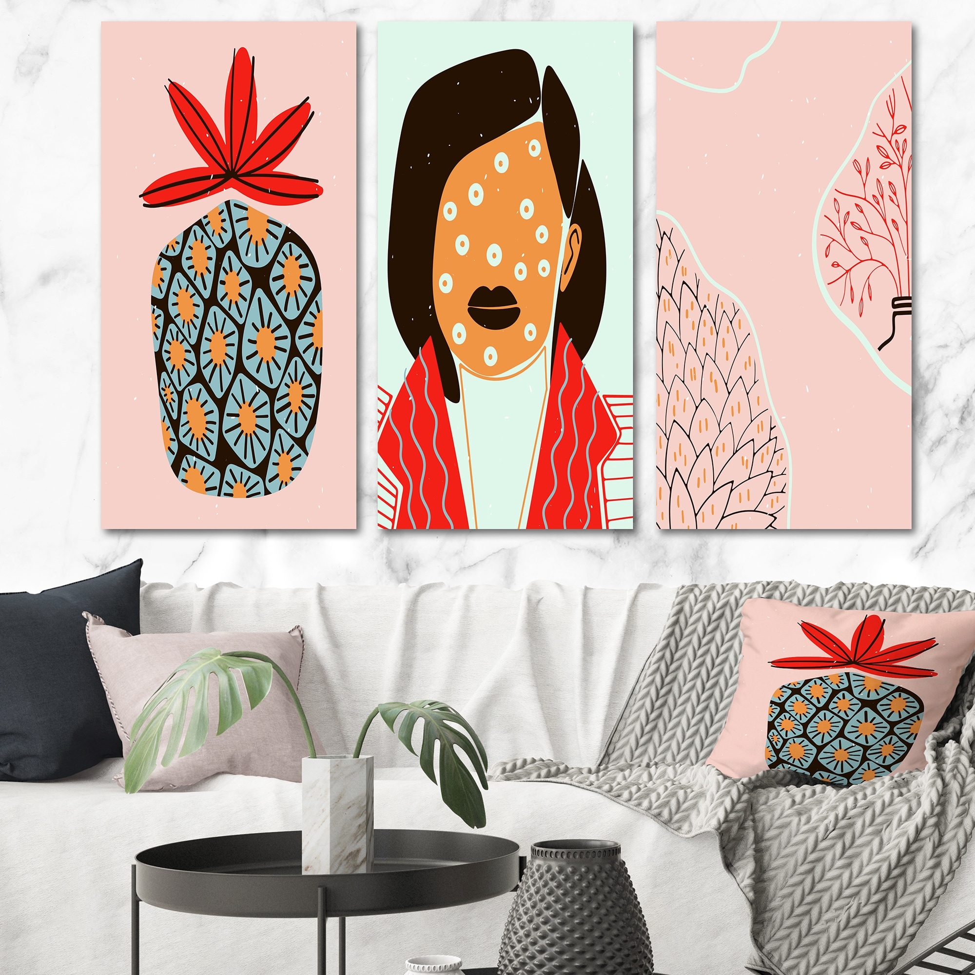 Designart Minimalist Fashion Abstract I - Contemporary Modern Art Print for Stylish Home Decor-image