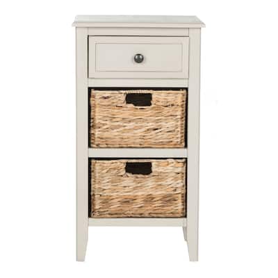 SAFAVIEH Everly Vintage Grey Drawer Storage Side Table - 15" x 11.8" x 27.6"