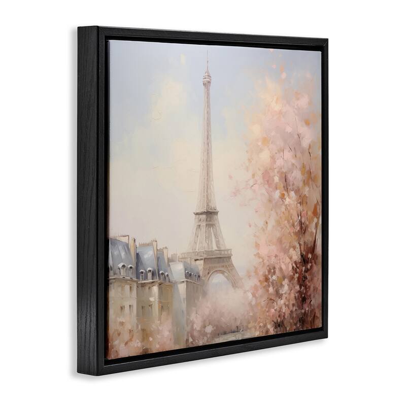 Stupell Parisian Eiffel Tower Cityscape Framed Floater Canvas Wall Art Design By Arlington Prints