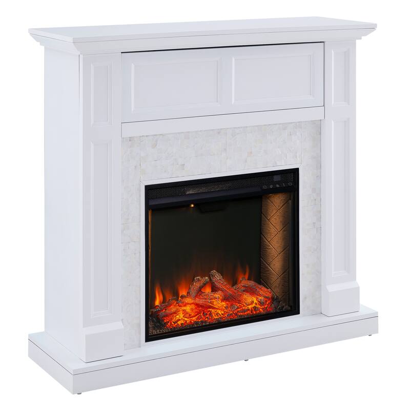 SEI Furniture Nobleman Tiled Fireplace - 46"W x 15"D x 43"H