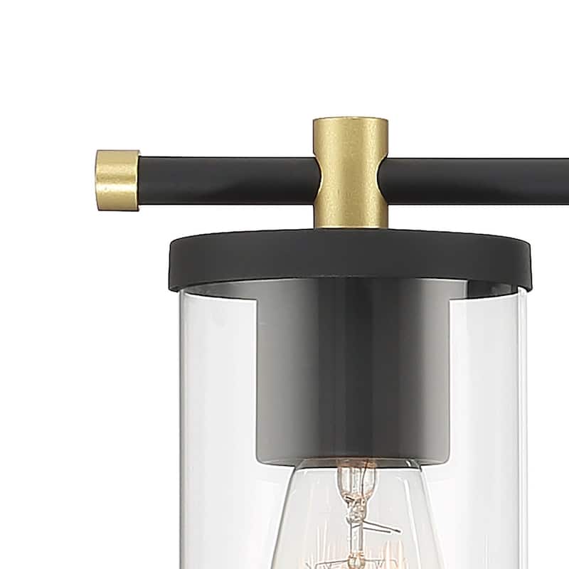 Decatur Modern Farmhouse Black/ Gold Bathroom Vanity Light with UL Certified
