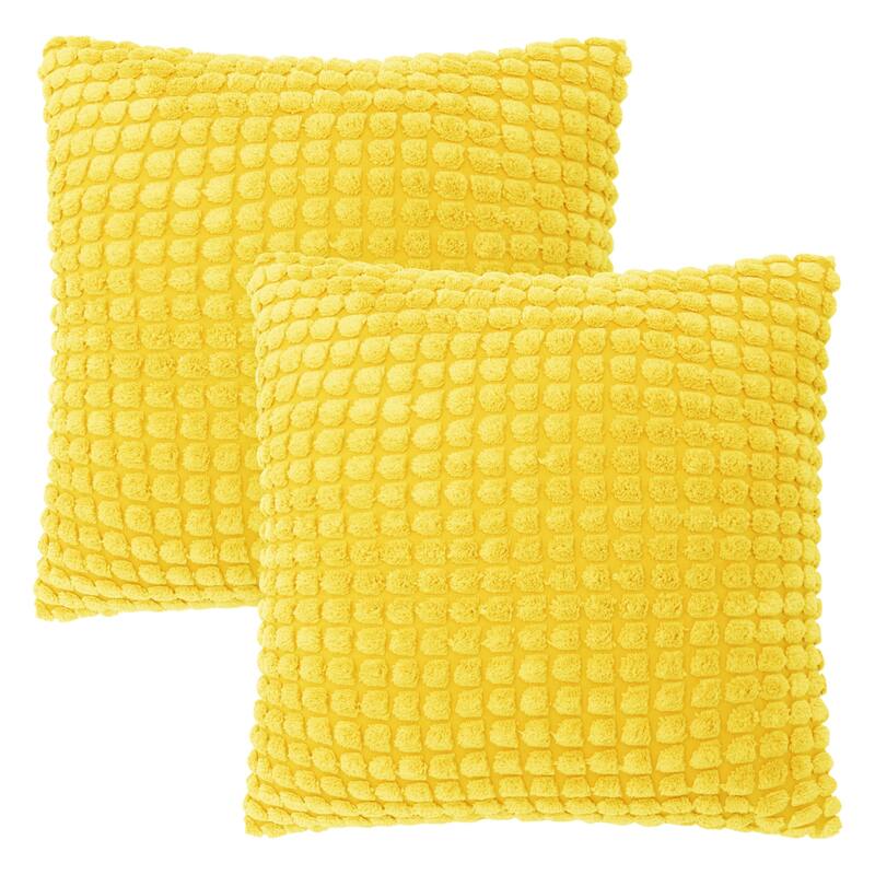 Deconovo Corduroy Throw Pillow Covers 2 PCS(Cover only) - 20*20 - Yellow