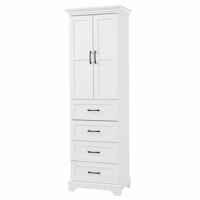 71.6" Free-Standing Bathroom Vanity with 2 Damping-Hinge Doors, 3 Drawers (Including 1 Deep Drawer), and Adjustable Shelves