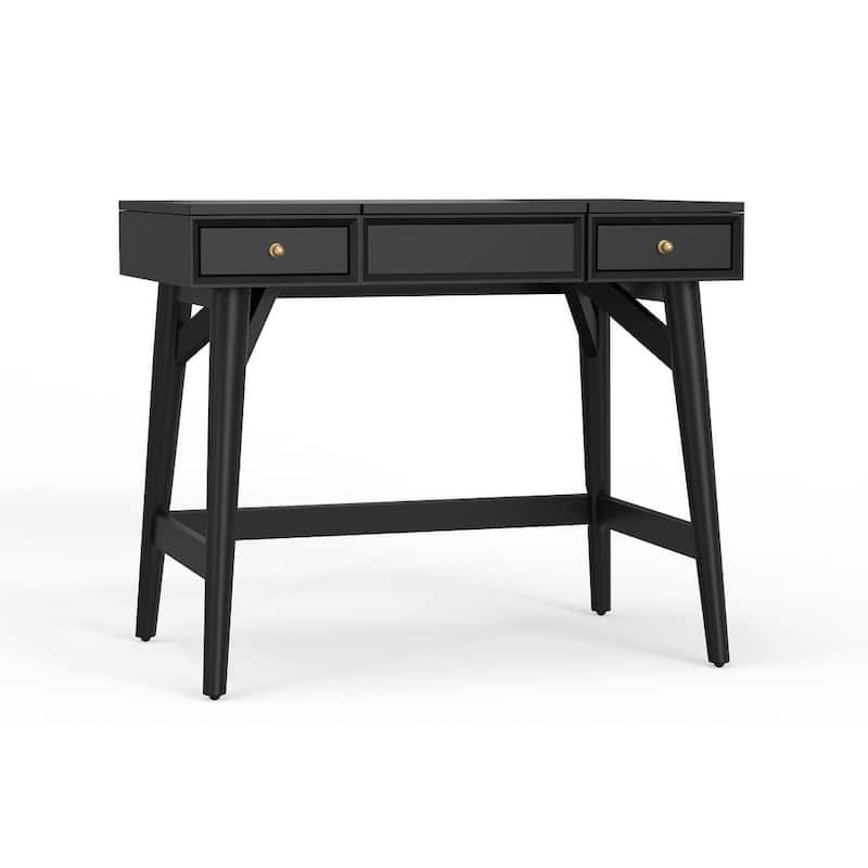 Alpine Furniture Flynn Wood Bedroom Vanity, Black