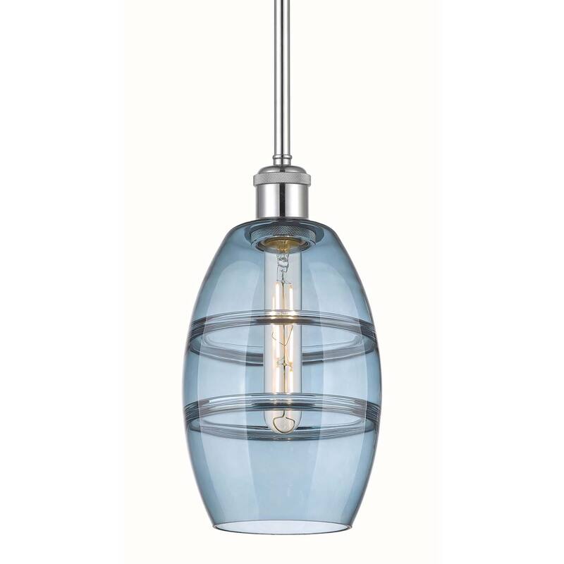Innovations Lighting 516-1S-9-6 Vaz Pendant Vaz 6" Wide Mini Pendant - Polished Chrome / Princess Blue