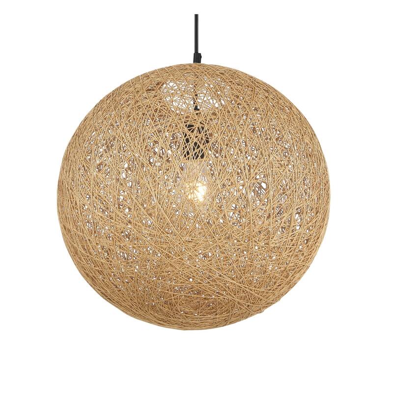 Kovacs P5570 Entwined 1 Light 16" Wide Pendant with Rattan Shade