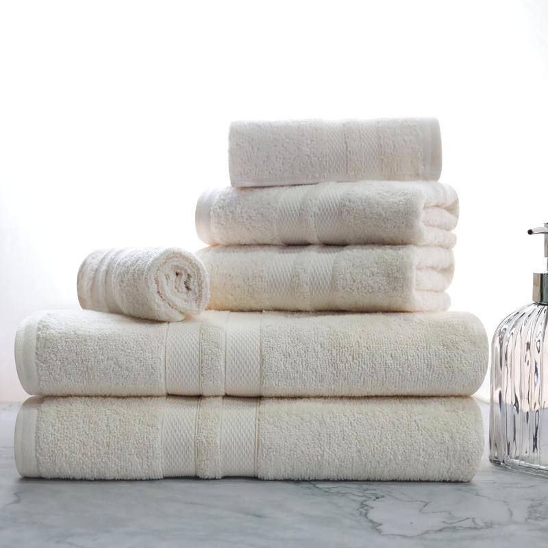 Blue Nile Mills Geneva Cotton Solid 6 Piece Towel Set - Ivory