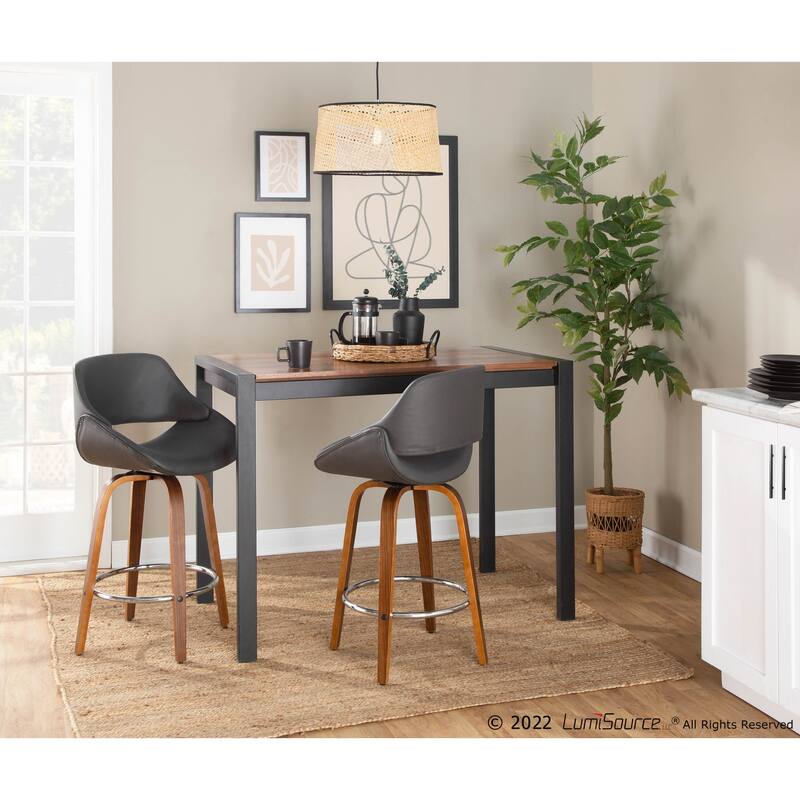 Carson Carrington Svellingen 26" Fixed-Height Counter Stool with Round Chrome Footrest (Set of 2)