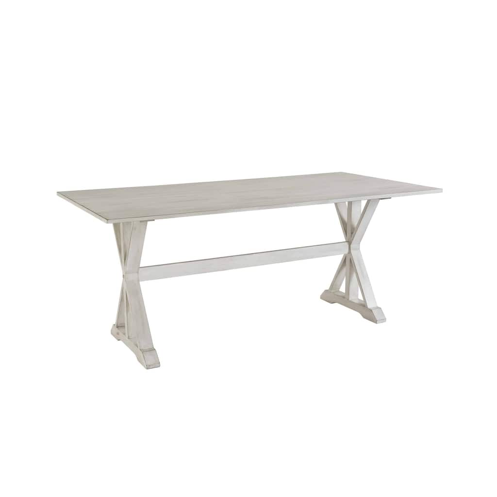 Farmhouse Antique White Trestle Dining Table - Antique White