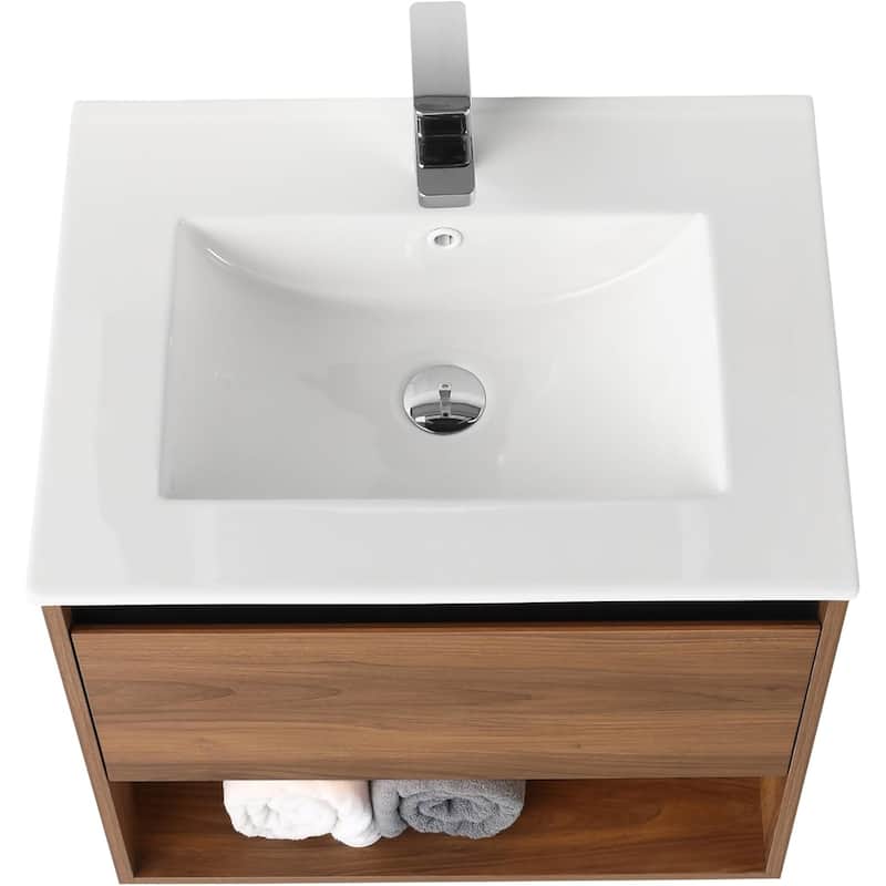 Blossom Bergen Wall Mounted Floating Bathroom Vanity with Sink
