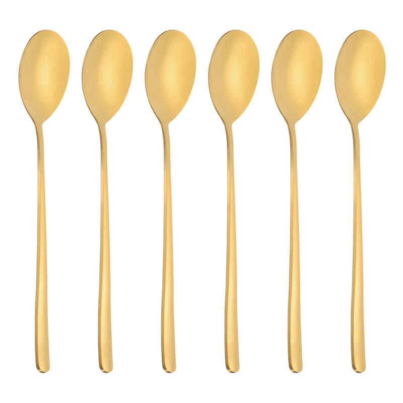 Long Handle Iced Tea Spoon, 6 Pcs 8" Stainless Steel Long Spoons