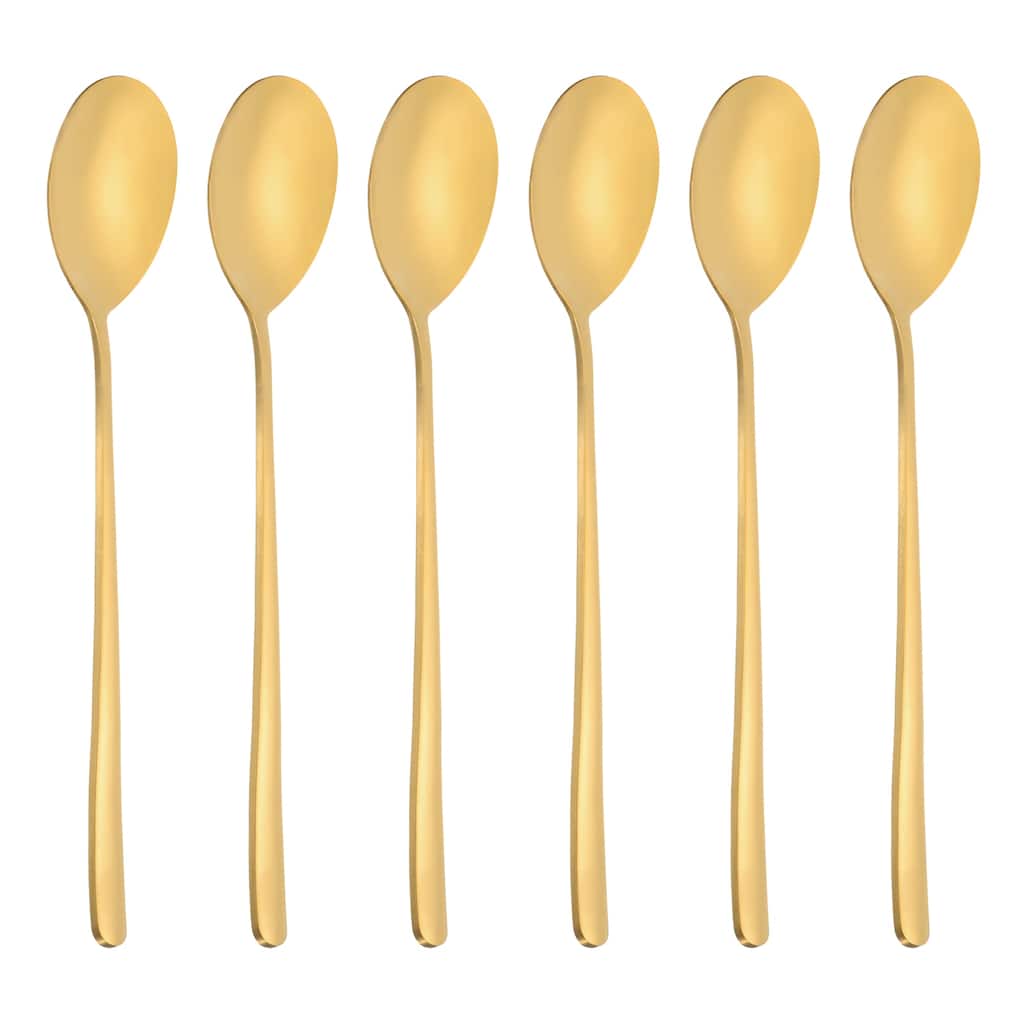 Long Handle Iced Tea Spoon, 6 Pcs 8" Stainless Steel Long Spoons