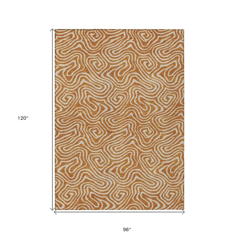 HomeRoots Abstract Transitional Rectangle Outdoor Rug