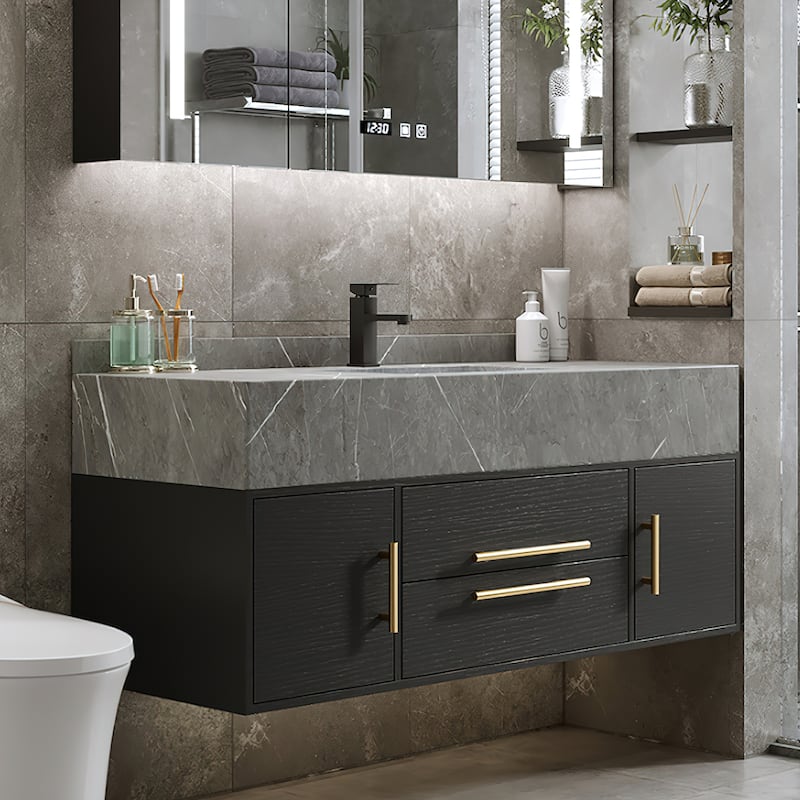 Modern 39" Wall Mounted Single Bathroom Vanity Set Fits Standard Bathrooms