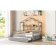preview thumbnail 12 of 23, Wooden Full House Bed with Twin Trundle & Shelf - Playful & Practical