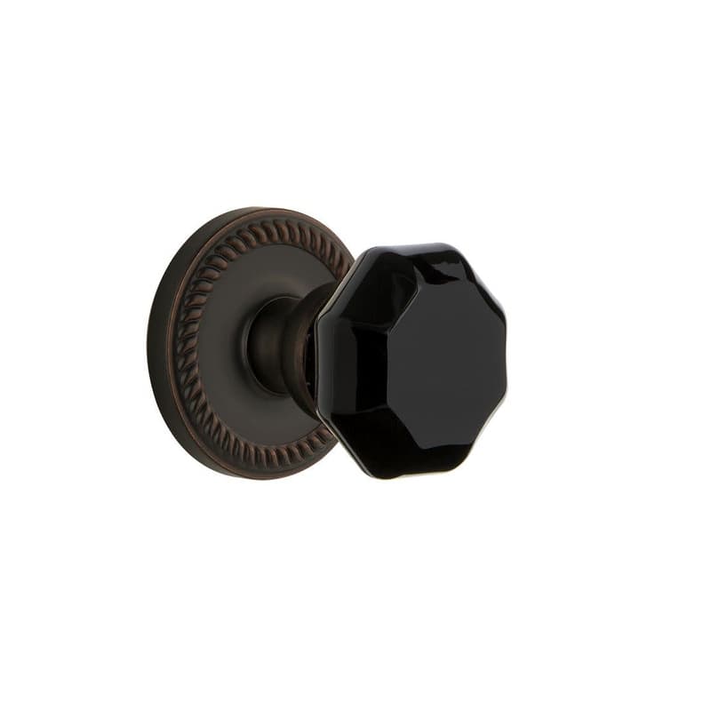 Grandeur Newport Solid Brass Rose Single Dummy Door Knob with Lyon - Timeless Bronze