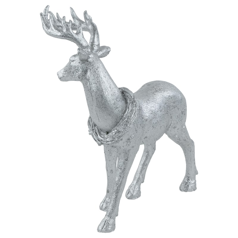 Elegant Christmas Reindeer Figure - 11.5" - Silver