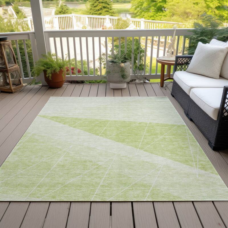 Machine Washable Indoor/ Outdoor Chantille Modern Prism Rug