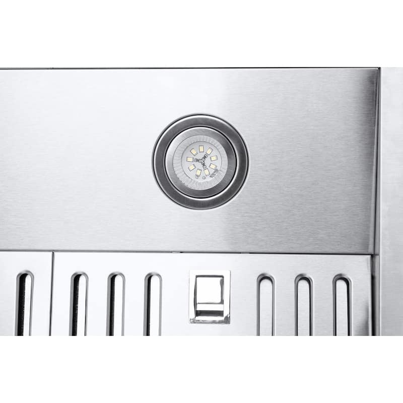 Hauslane PS10 30" Under Cabinet Range Hood, 3 Speeds, LED, Baffle Filters, Fits 6" Round, Stainless Steel - 30