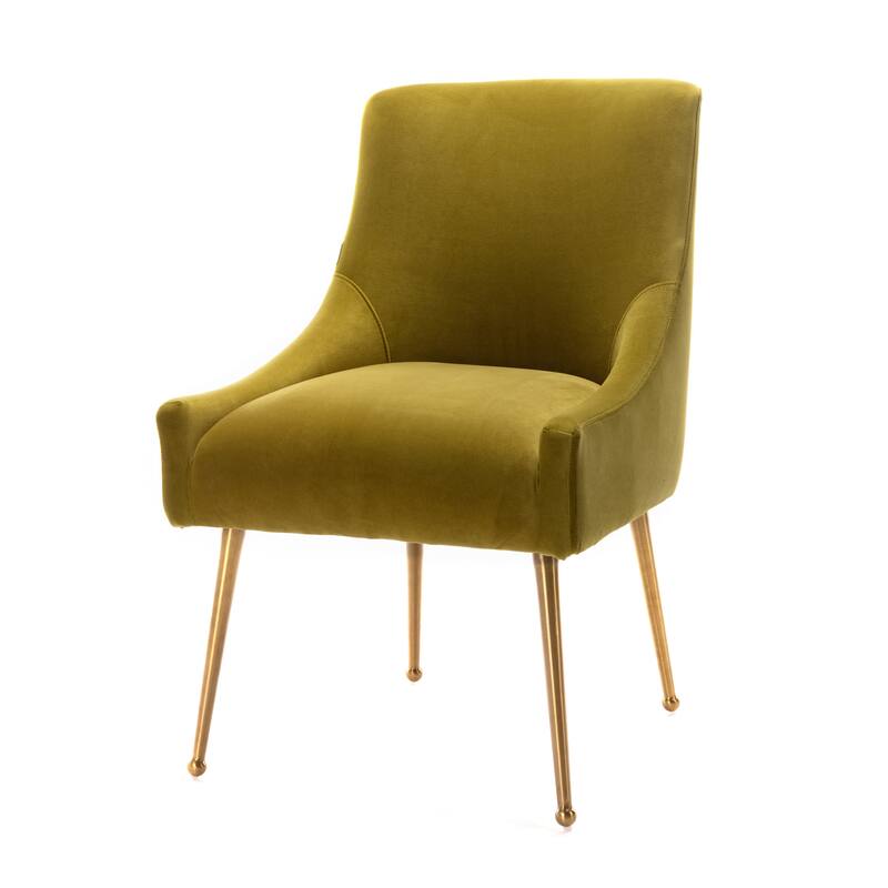 Clihome Stainless Steel Frame Dining Velvet Side Chairs(Set of 2)