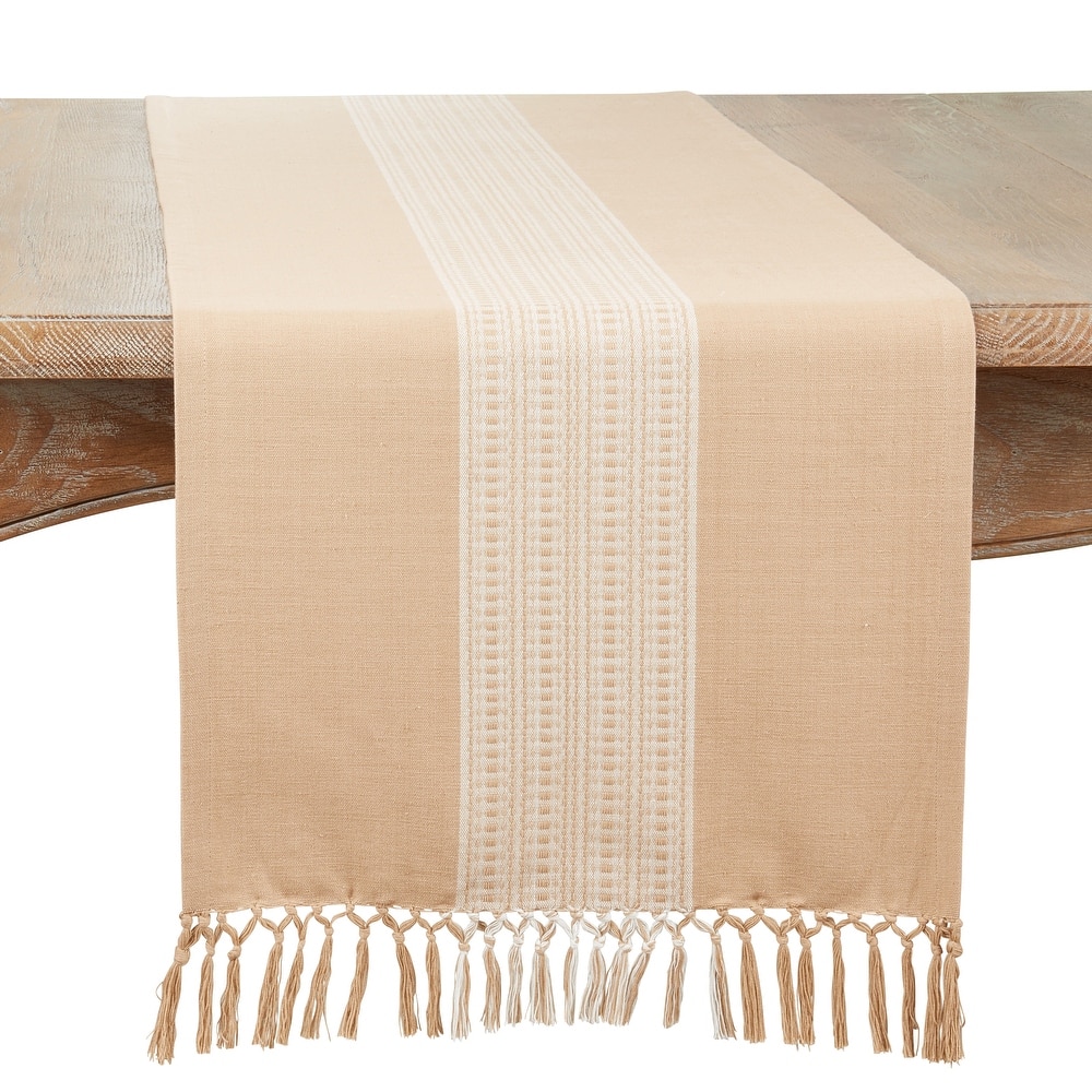 Cotton Table Runner With Stripe Design - 16"x72"