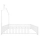 preview thumbnail 46 of 47, Twin/Full Size House Platform Bed with Guardrail and House-Shaped Headboard, Metal Floor Montessori Bed with Chimney Design