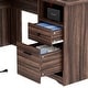 preview thumbnail 31 of 47, L Shaped Desk with File Cabinet and Hutch, Home Office Corner Computer Desk with Drawers and Charge Station