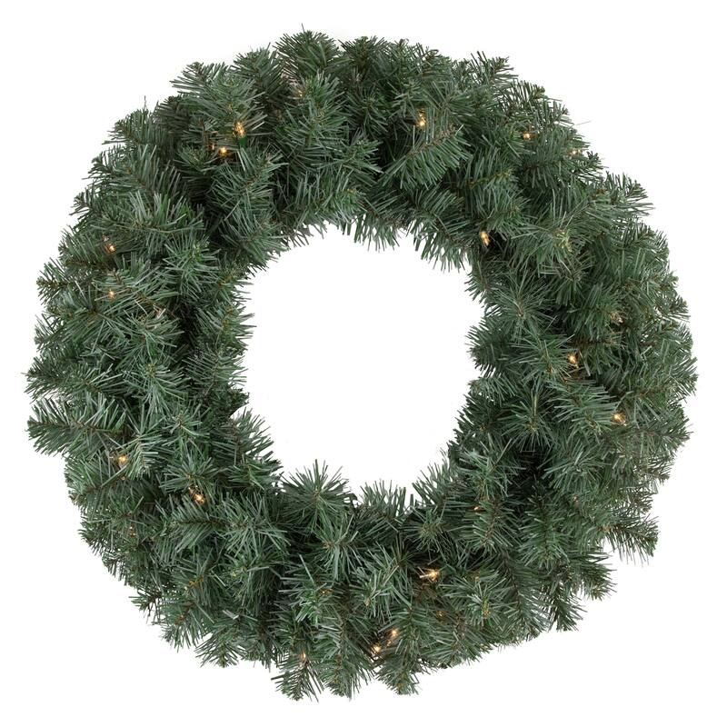 Colorado Blue Spruce Artificial Christmas Wreath, 24", Clear Lights