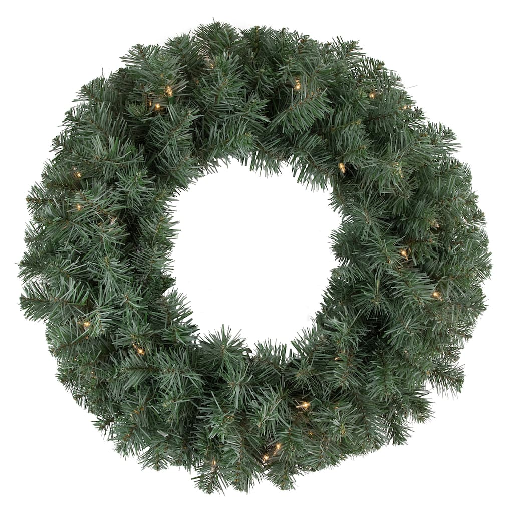 Colorado Blue Spruce Artificial Christmas Wreath, 24", Clear Lights