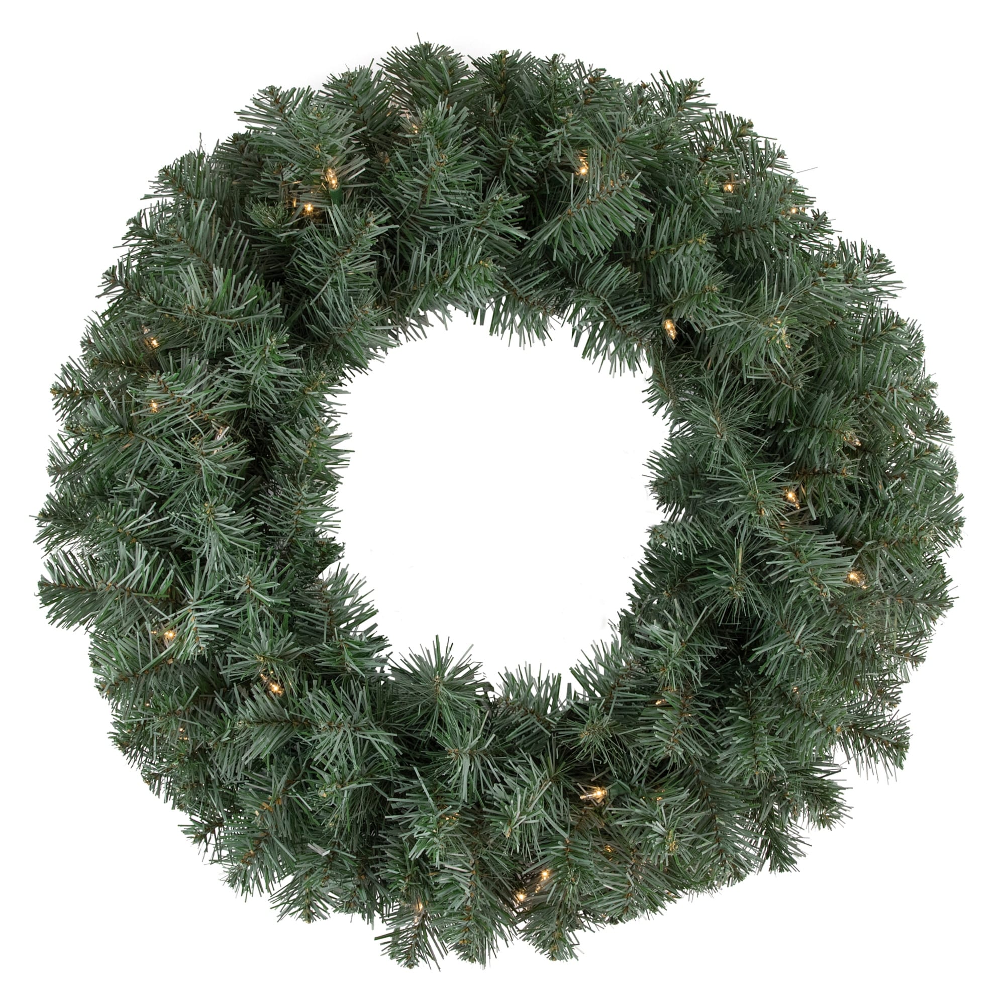 Pre-lit Colorado Blue Spruce Artificial Christmas Wreath 24-Inch Clear Lights - 24"
