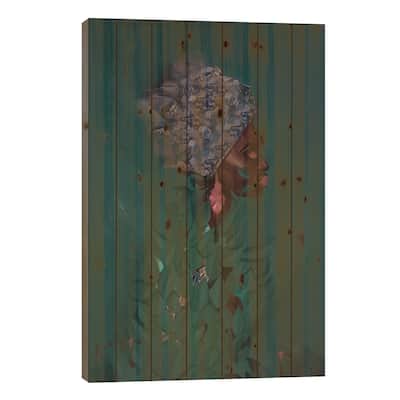 Green Print On Wood by Adekunle Adeleke - Multi-Color