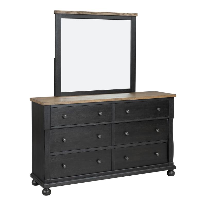 Furniture of America Lucan I 6-Piece Farmhouse Black Solid Wood Panel Bedroom Set