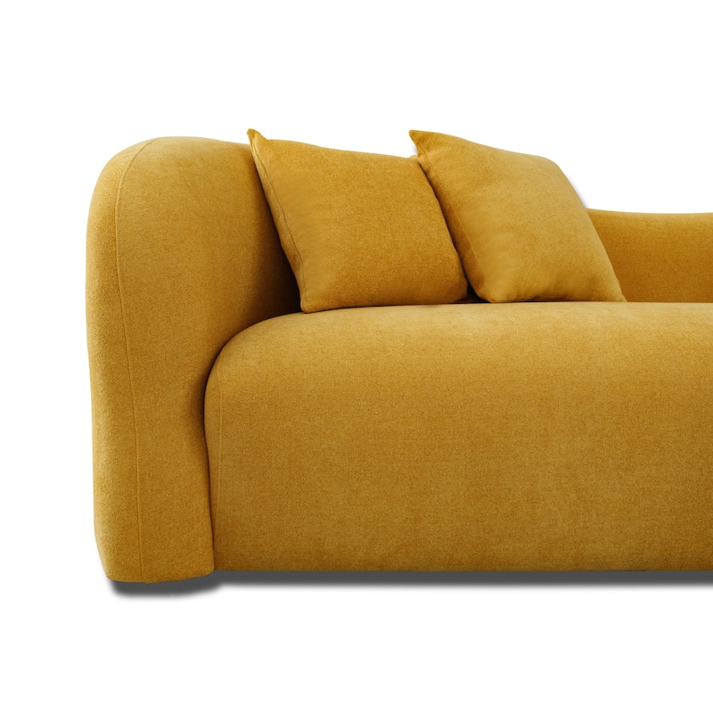Hanar Mid Century Modern Luxury Tight Curved Back Boucle Sofa