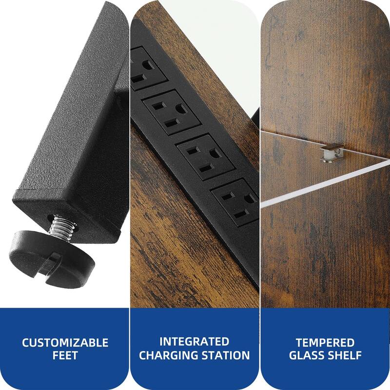Moasis Modern Extendable LED TV Stand with Adjustable Mount and Glass Shelves