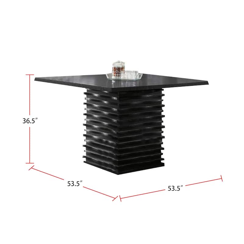 Wood Square Top Table in Black Finish