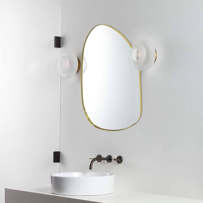 TEHOME Bertlinde wall mirror irregular shaped mirror for living room - 40" x 30" - Brushed Gold