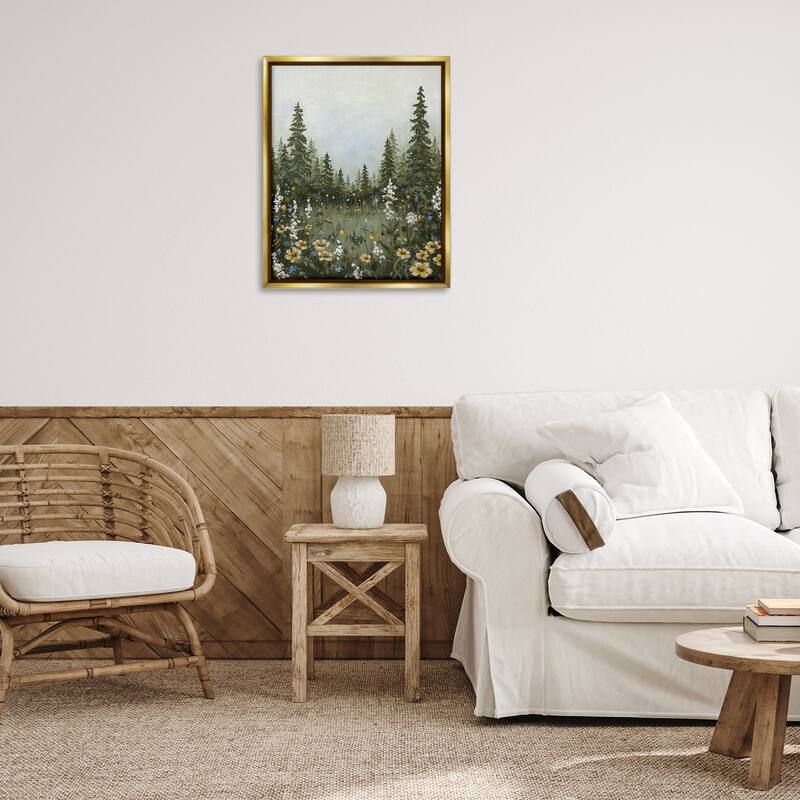 Stupell Forest Meadow Clearing Framed Floater Canvas Wall Art Design By Hollihocks Art